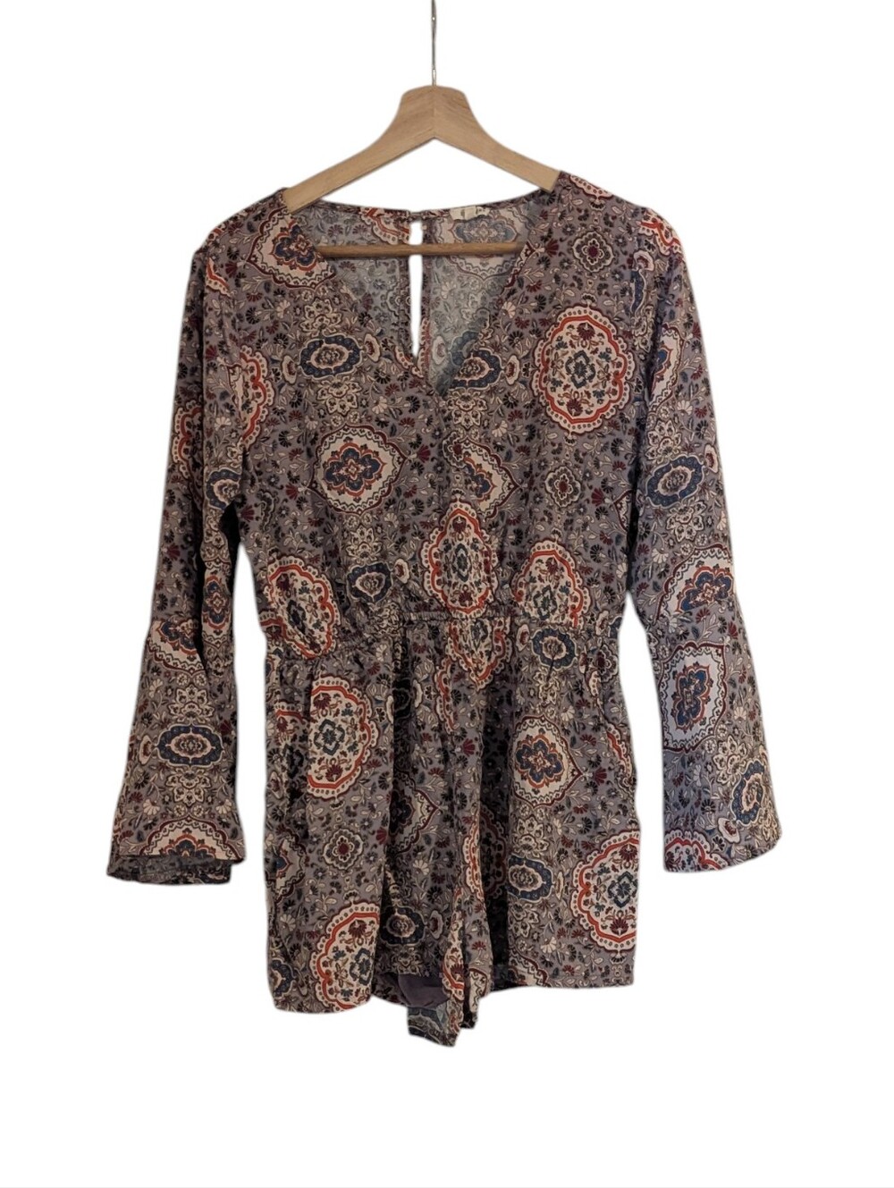 En Creme Multicolor Paisley Romper, M